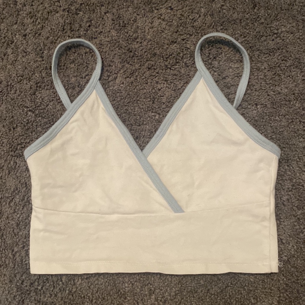 Brandy Melville White & Blue Tank